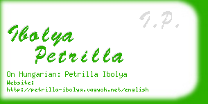 ibolya petrilla business card